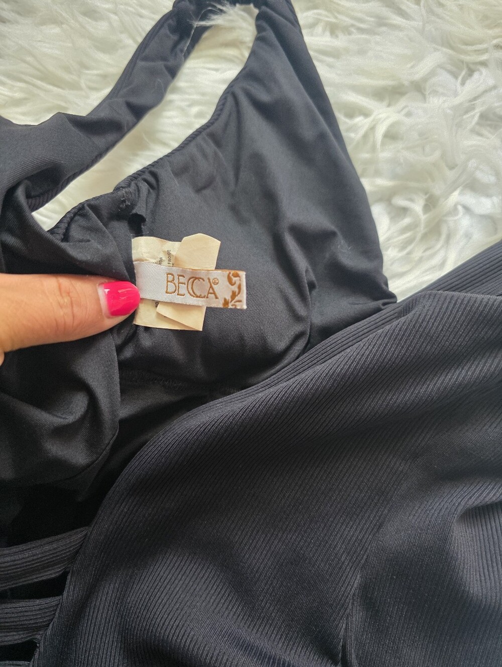 BECCA Black One-Piece Swimsuit with Side Strap Detail - Picture 3 of 5